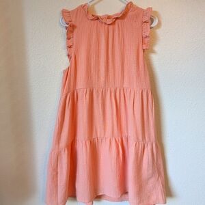 Adorable Peach/Pink Sleeveless Ruffle Dress. Brand Socialite. Size Small.